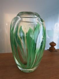 Fine Orient & Flume Art Glass Vase, signed