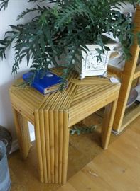 1970's Bamboo Side Table