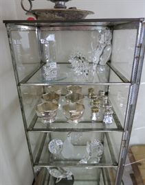 Baccarat & Steuben Crystal; Tiffany Sterling Salt Cellars and 4 pair of Cartier Sterling & Gold-Topped Salt & Pepper Shakers