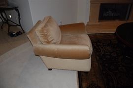 Pair of custom made mohair upholstered club chairs