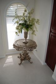 Custom Silver overlaid table and vase 