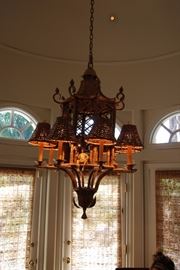 Heavy brass chandelier by Fine Art Lamps