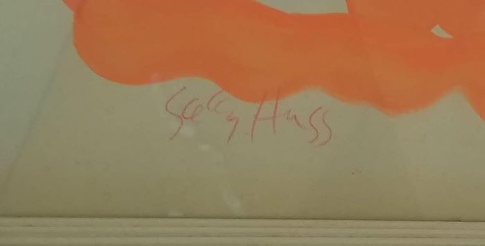 Sally Huss signature on art work