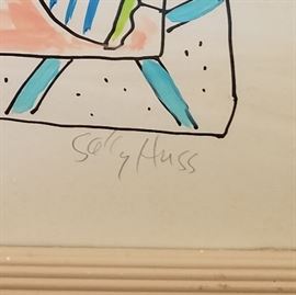 Sally Huss signature on art work