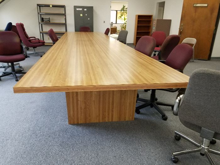 Extra large conference room table (photo from different angle)  Table breaks up into 2 pieces that are 12' each