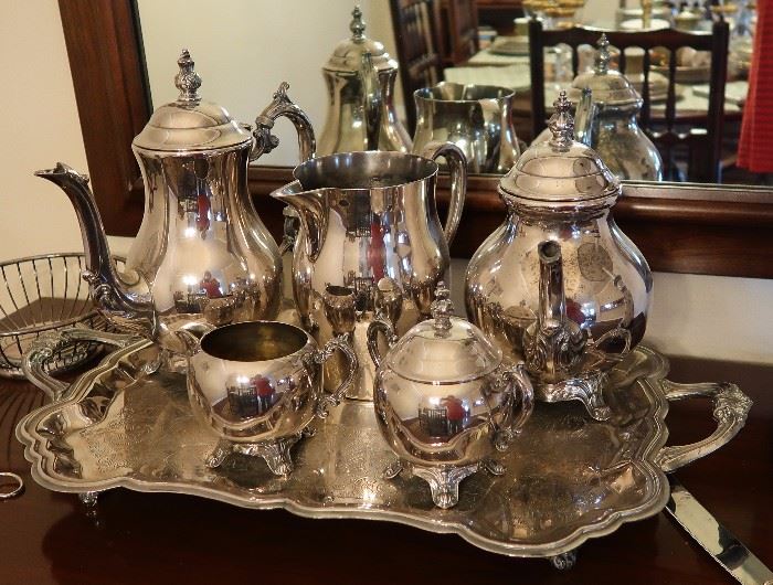 Silver coffee and tea service