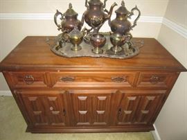 Buffet with Towle tea service