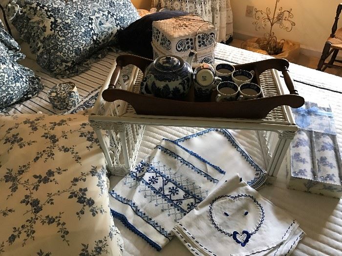 Lovely Blue and White Linens and accessories