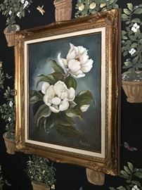 Framed Magnolia - Oil Painting