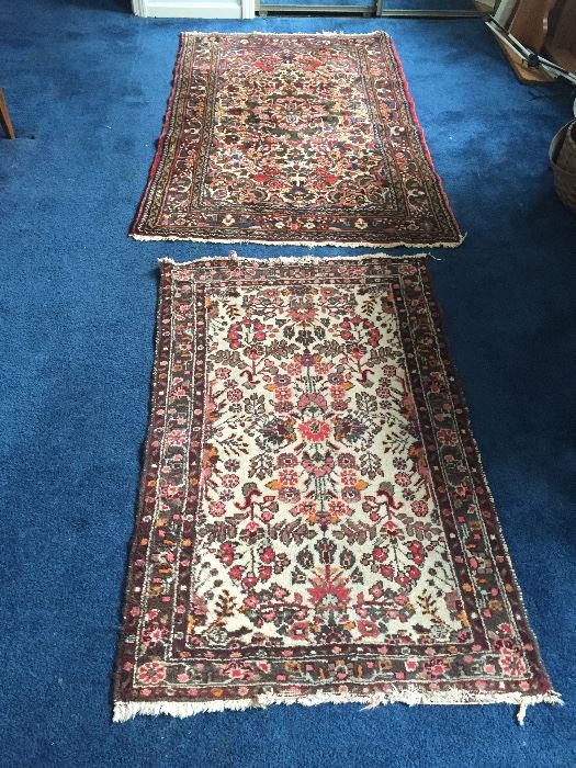 2 Wool rugs from Iran (tagged), different sizes
