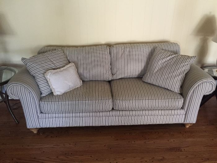 blue/white stripped couch