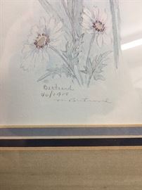 M. Bertrand signed and numbered watercolor