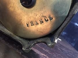 Antique porcelain and ormolu lamp marked France