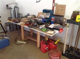 Small hand tools, gas cans,