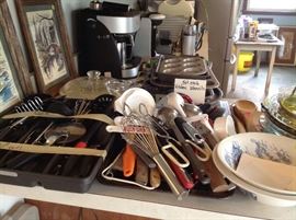 A multitude of kitchen utensils