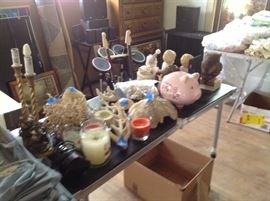 Candles,coral and other decorator items