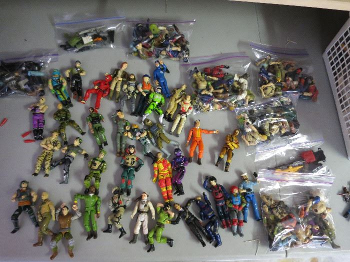 GI Joe's And GI Joe Body Parts. This is only about 1/4th of the collection. GI Joe's will be priced in groups of 5. 