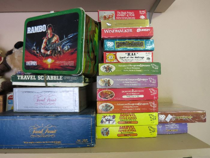 Rambo Lunch Box (no thermos), Windwalker, Ral, Dungeon & Dragons and Marvel Superhereos Minatures