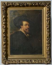 Lot 123: Portrait painting of J.J. Reubens by Buton Celli, 23" x 16.5"