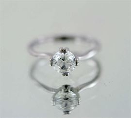 Lot 159: Diamond engagement ring - 1ct round I color, SI2 clarity with GIA report