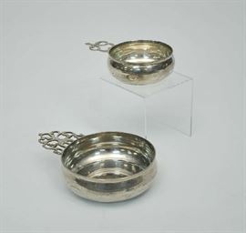 Lot 384: Two silver porringers, 11.5 Toz.