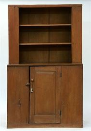 Lot 440: New England one part floor cupboard, single door, 76.5"H. x 48"W. x 19"D.