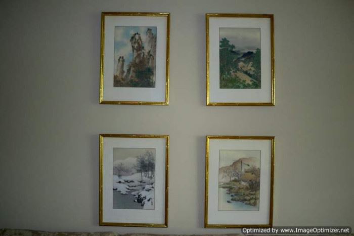 Four seasons oriental paintings on silk