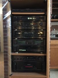 Onkyo stereo system and cabinet