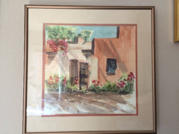 Large selection of framed watercolors