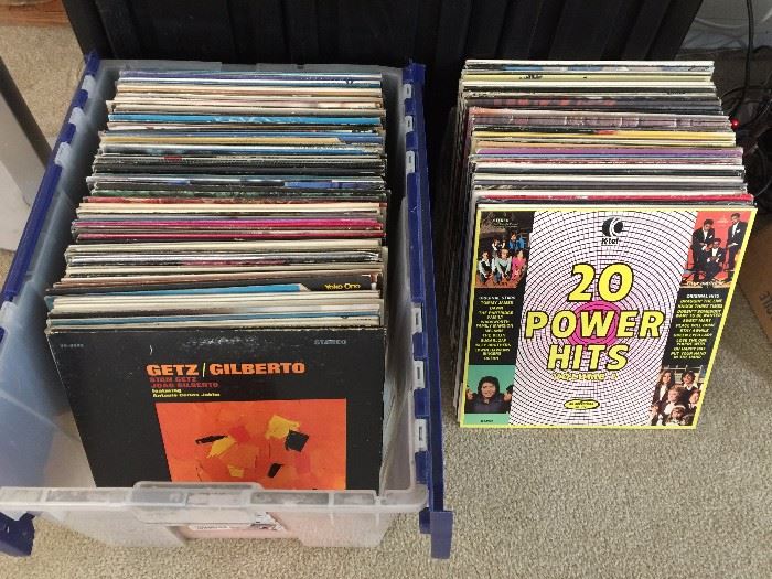 Lots of vintage rock and pop records