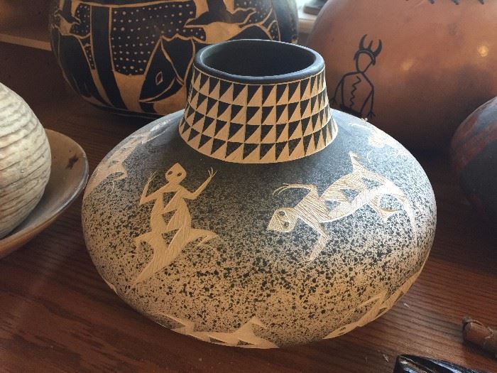 Native American pottery, most signed