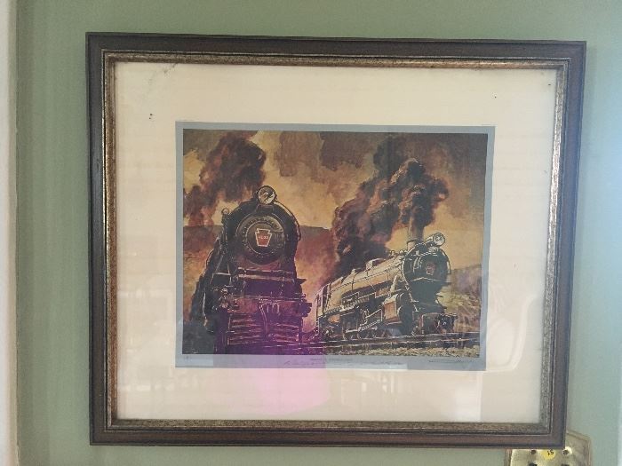 Signed print of steam engins