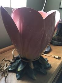 Large floral console lamp