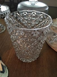 Fabulous fun Fostoria (?) champaign or ice container... has a little chip on edge - but just makes it more usable!