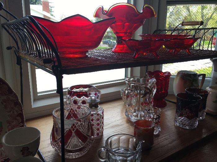 Cool vintage and antique red glass pieces