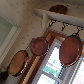 French copper cooking pans