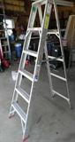 Description:: All American Ladder presents type III aluminum folding utility ladder. Model A306
Condition:: used.
Size/weight:: 6ft. Tall
Shipping:: NO SHIPPING!!!