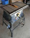 Description:: Ryobi presents 10in. 15 amp table saw with stand that is lightweight and easy to use. It features a 15 Amp motor that can generate up to 5,000 RPM for powerful cutting. Model- RTS10
Condition:: Used but powers on and runs smooth.
Size/weight:: 35x26x20in. HWD
Shipping:: NO SHIPPING!!!