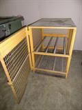 T_4.JPG	Description:: Jesco steel constructed propane tank rack with lockable door. Item includes leg holes for concrete mounting.
Condition:: used. Working condition. No major damage found.
Size/weight:: 42x30x41.5in HWD
Shipping:: NO SHIPPING!!!