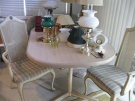 Lamps your choice.....Bleach wood dinning table