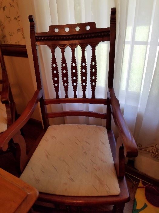 Antique chair part of dining room furniture