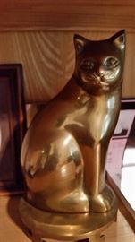 Brass Cat and Stand