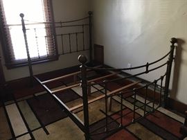 Queen size brass finish iron bed 