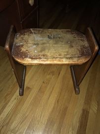 VINTAGE COUNTRY PRIMITIVE DESK AND STOOL