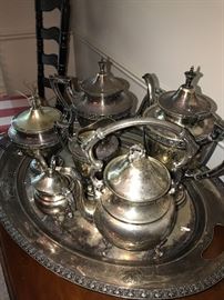 SILVER-PLATED TEA SET