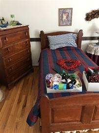 TWO WOODEN TWIN BEDS