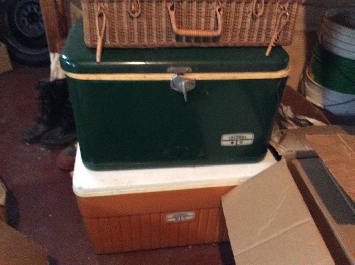 Vintage green thermos cooler
