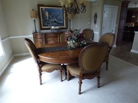Available for pre-sale - $3,300 (table and chairs), $1,800 (buffett)