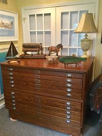 Fabulous architects cabinet paneled on sides and back.