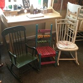 Children's rockers and painted chair